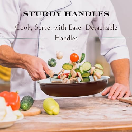 Moss & Stone 5-Piece Nonstick Pots and Pans Set, Removable Handle Cookware