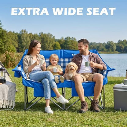 Youtanic 60" Extra Double Camping Chair for Adults, 700lbs Padded Loveseat