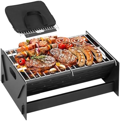 12" Foldable Portable Camping Charcoal Grill