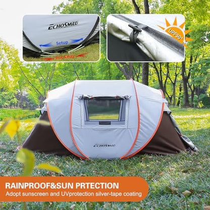 Pop Up Tent Camping Waterproof Family 4-6 Person Easy Setup Large
