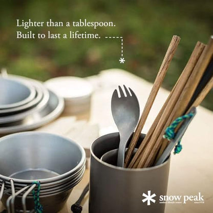 Snow Peak Titanium Spork for Outdoor Use, Portable and Durable, 4 Pack