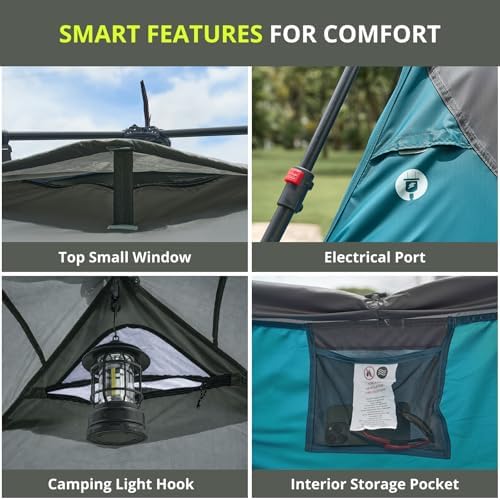 CAMEL CROWN 4/6 Person Instant Cabin Tent, Pop Up Windproof Tents for Camping, 60-Second Setup Family Tent with Carry Bag for Outdoor Hiking