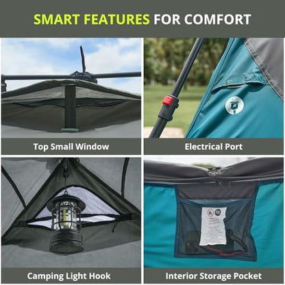 CAMEL CROWN 4/6 Person Instant Cabin Tent, Pop Up Windproof Tents for Camping, 60-Second Setup Family Tent with Carry Bag for Outdoor Hiking