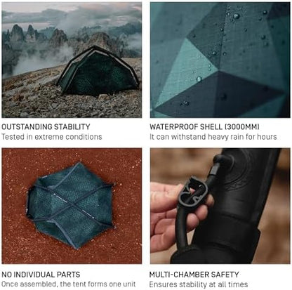 HEIMPLANET Original |FISTRAL V2, 1-2 Person Tent | Inflatable Camping Tent | Outer Tent and Tent Floor - 5000mm | No Tent Poles Required | Supports 1% for The Planet