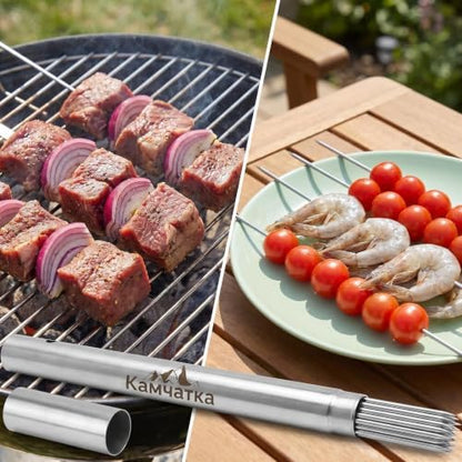 50 Pack 13.5 Inch Stainless Steel BBQ Skewers