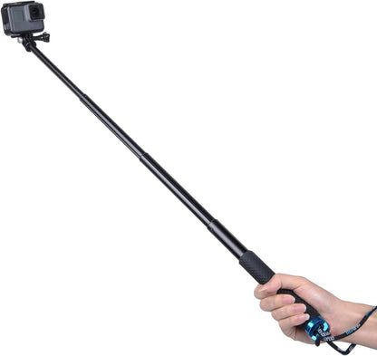 28” Extension Selfie Stick Compact Handle Grip Adjustable Pole Waterproof Monopod Accessories Compatible with GoPro Hero 13 12 11 10 9 8 7 6 Insta360 AKASO DJI Osmo Action Camera and More