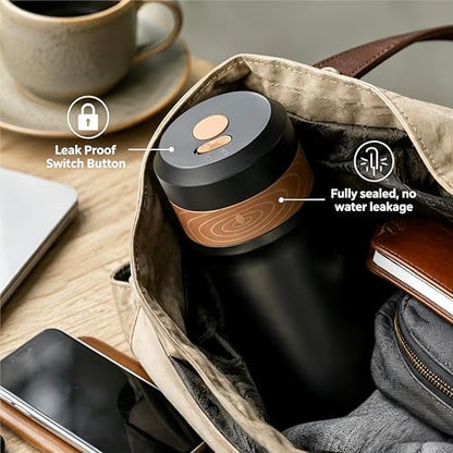 Portable French Press Coffee Maker Travel French Coffee Maker Stainless Steel Coffee Mug 12 oz Double Mesh Filter Great for Camping and Traveling