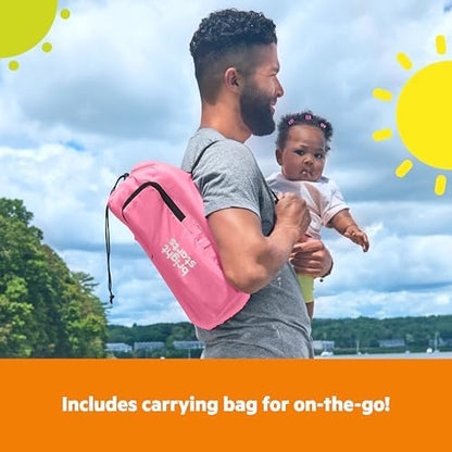 Bright Starts Pop 'N Sit Portable Booster, Indoor/Outdoor Use, Floor Seat with Feeding Tray, Pink, 6 Mos - 3 Yrs