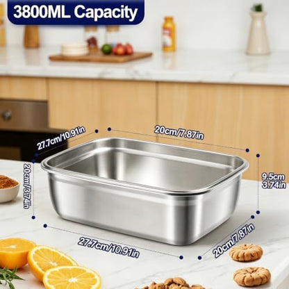 QCQHDU Kimchi Containers, Stainless Steel Food Storage Containers with Lids