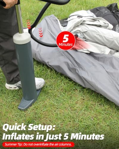 Abahub Inflatable Camping Tent with Hand Pump for 1/2/3/4/8 Person