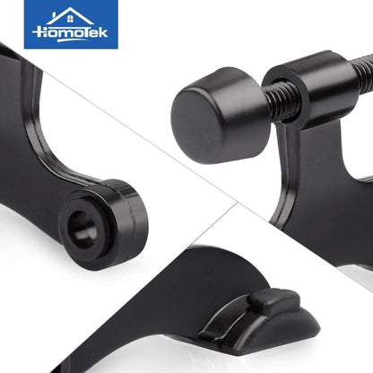 HOMOTEK 24 Pack Hinge Pin Black Door Stopper,Adjustable Deluxe Heavy Duty Door Stopper 2-1/2"x1-3/4”,with Black Rubber Bumper Tips
