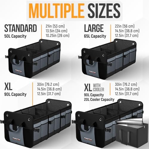 FORTEM Trunk Organizer - Collapsible Car Organizer & Storage Bag for SUVs