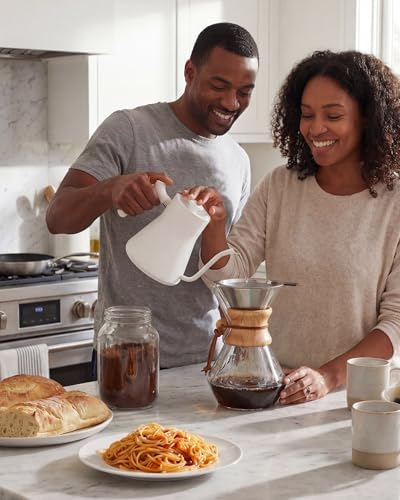 AGOGO Pour Over Coffee Maker Set, 28oz Diamond Style, 304 Stainless Filter