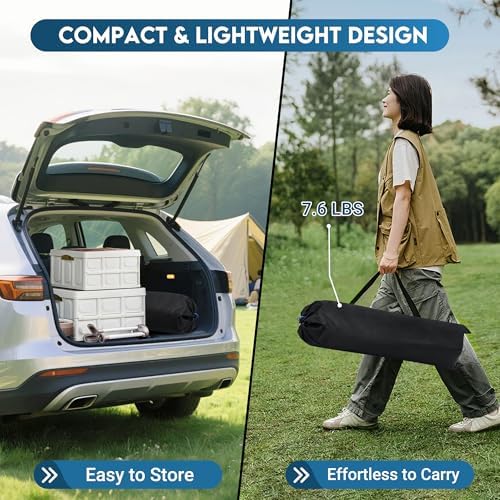 LOFTEY Aluminum Folding Camping Table, Height Adjustable Roll Up Table