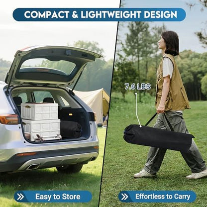 LOFTEY Aluminum Folding Camping Table, Height Adjustable Roll Up Table