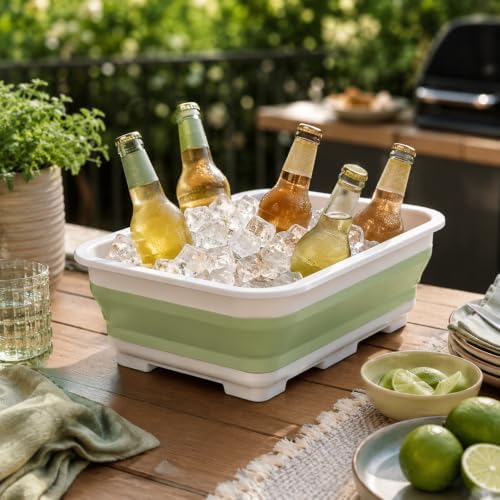 Goderewild Collapsible Dish Pan, 10L (2.6 Gal) Foldable Sink Tub