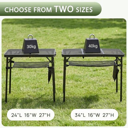 Folding Grill Table, 24 x 16 in Portable Camping Table for Picnic