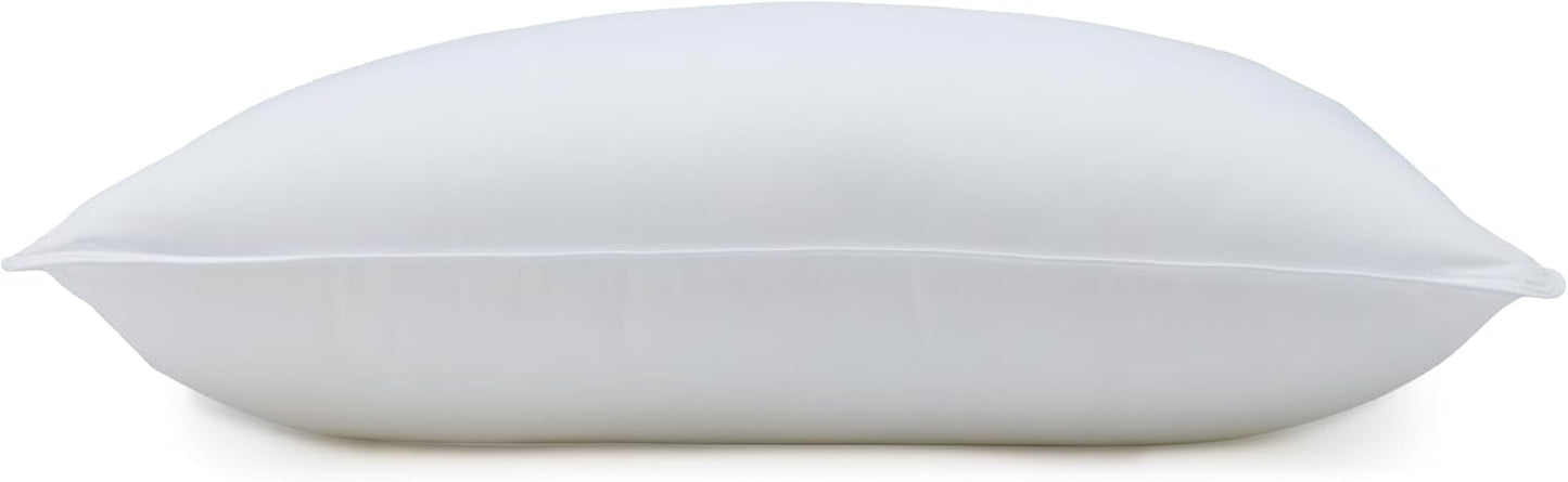 Amazon Basics Down Alternative Pillow for Back Side Sleepers, Medium Density, Standard Size, 26" x 20", 2-Pack, White