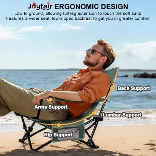 Joyfair Beach Camping Chair (2 Pack), Folding Chair for Adults (Grey)