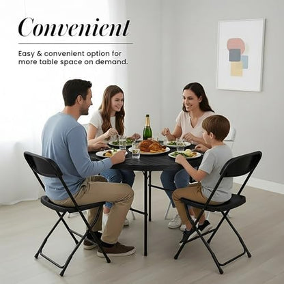 Our Modern Space 3.5 Feet Circular Round Foldable Table with Built in Handle & Steel Legs | Heavy Duty Portable | Perfect for Party, Dining, Wedding, Events, Picnic Indoor, Outdoor, Camping, Utility