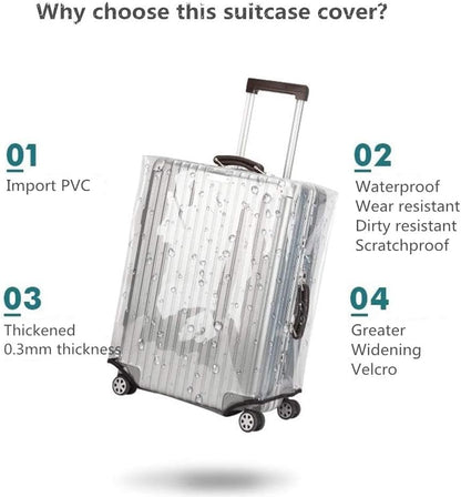 24 Inch Clear PVC Luggage Cover Protectors Suitcase Covers for Luggage Thickened suitcase protective cover for Wheeled Suitcase Suitable for 24"