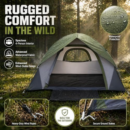 XL Camping Tents 4/6 Person Waterproof Double Layer Dome