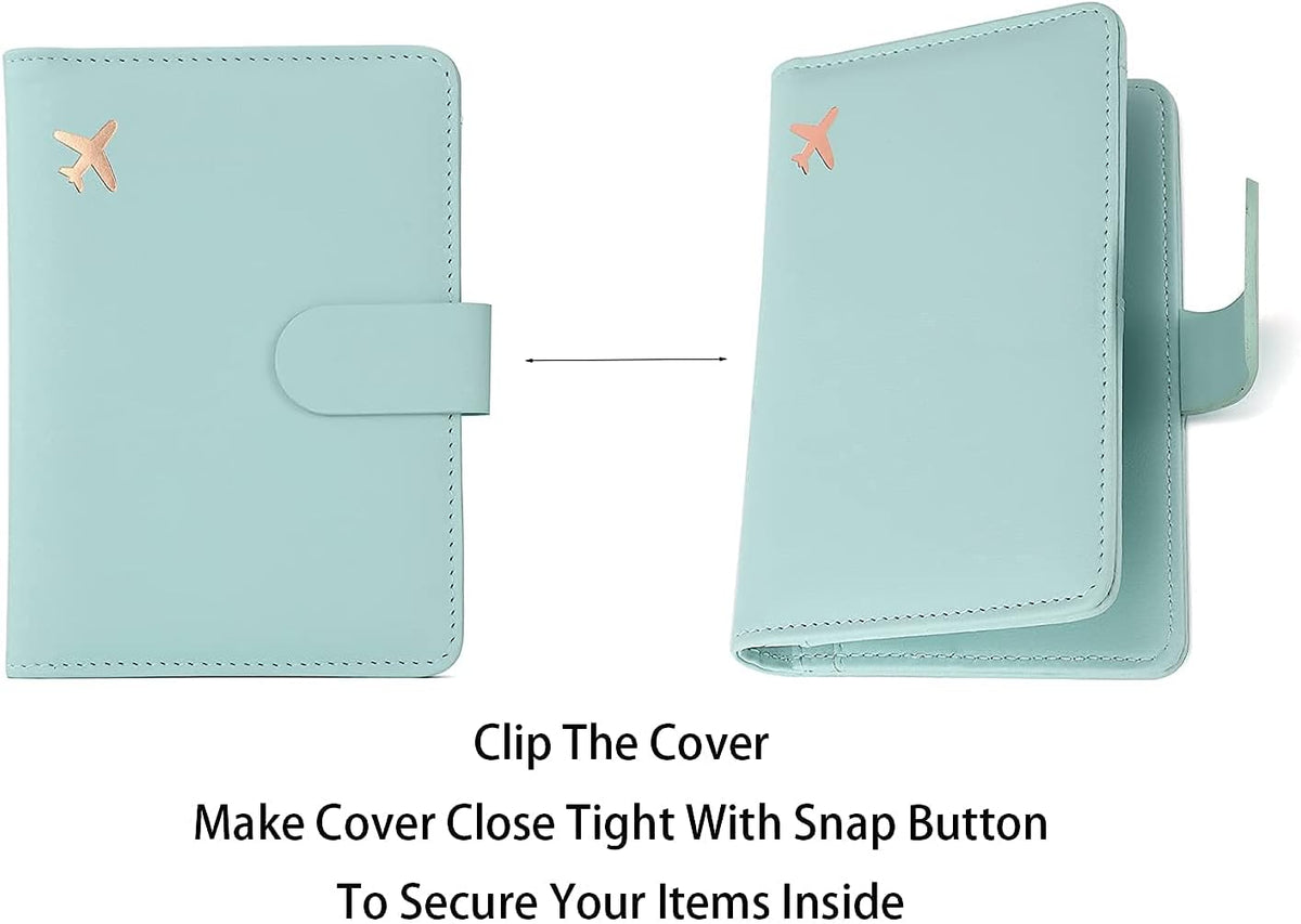 Melsbrinna Premium Leather Passport Holder Covers Case, Waterproof Rfid Blocking Travel Wallet Passport Holder with Pen Holder, Cute Passport Book for Women/Men