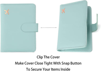 Melsbrinna Premium Leather Passport Holder Covers Case, Waterproof Rfid Blocking Travel Wallet Passport Holder with Pen Holder, Cute Passport Book for Women/Men