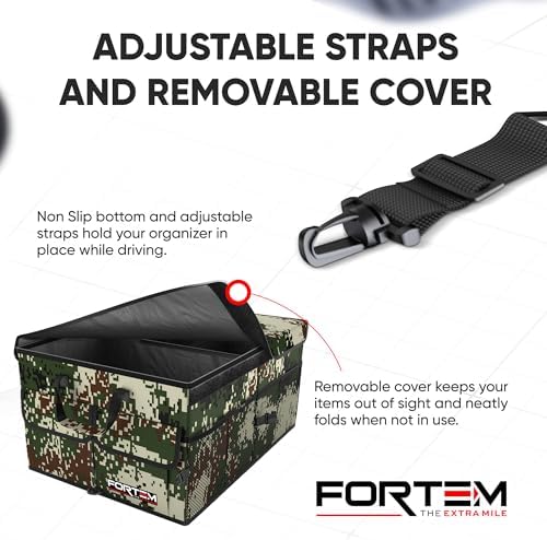 FORTEM Trunk Organizer - Foldable Car Organizer & Storage for SUVs & Trucks