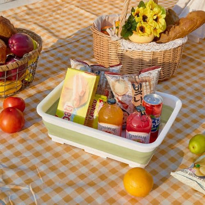 Goderewild Collapsible Dish Pan, 10L (2.6 Gal) Foldable Sink Tub