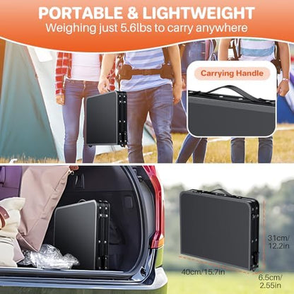 FUNYKICH 2ft Aluminum Folding Camping Table, 3 Height Adjustable Max 29.4"