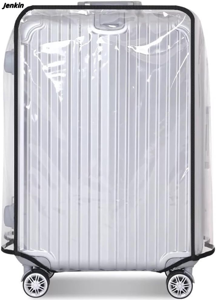 JenKin Luggage Protector Suitcase Cover PVC Waterproof Travel Suitcase Fits Most 20" to 30" (20" (13.8" L x 9.1" W x 20.9" H))