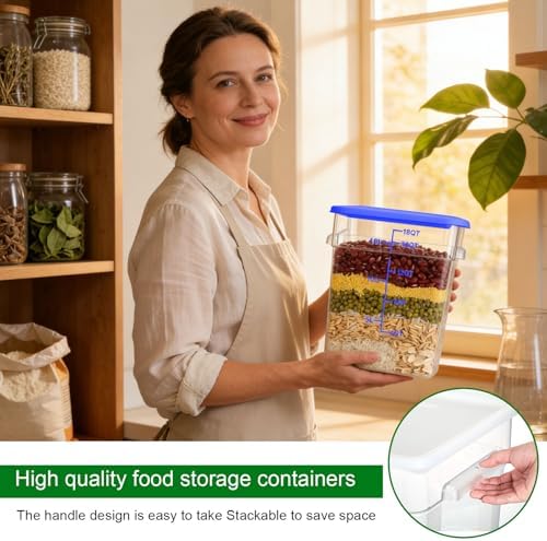 FoldTier 2 Pcs Square Food Storage Containers, Blue, 18 Qt
