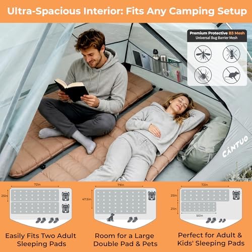 CANTUO 2/3 Person Tent Backpacking Tent with Footprint Ultralight 20D Nylon 4000mm Waterproof & Windproof Two Person Tent