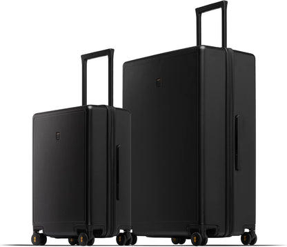 LEVEL8 Elegance Matte Luggage Set, 20 Inch Carry-on Luggage, 28“ Large Suitcase Lightweight Hardside Suitcases with Wheels,Tsa Lock,2-Piece Set(20/28), Black