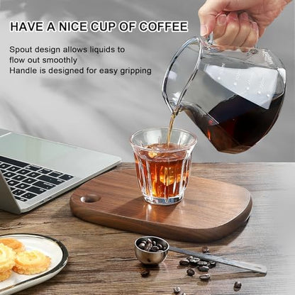 Mongdio Pour Over Coffee Maker, 20 oz Glass Coffee Maker, 600ml, Gray