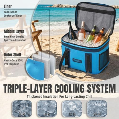 UPWELL Paddle Board Accessories, Waterproof SUP Cooler Bag with TPU Zipper, PVC Dry Bag, 42 Cans Surf Kayak Cooler