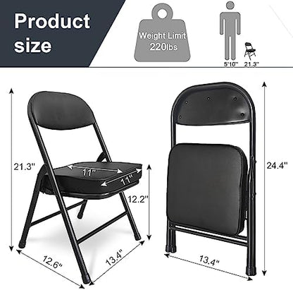 Mini Padded Folding Stool - 12.2 Inch Camping Black 2-Pack