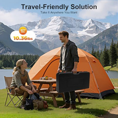 2-Burner Portable Camping Stove, Butane Camping Stove, Outdoor Travel Camp Stove for Camping, BBQ, Home (with Grill Tray)