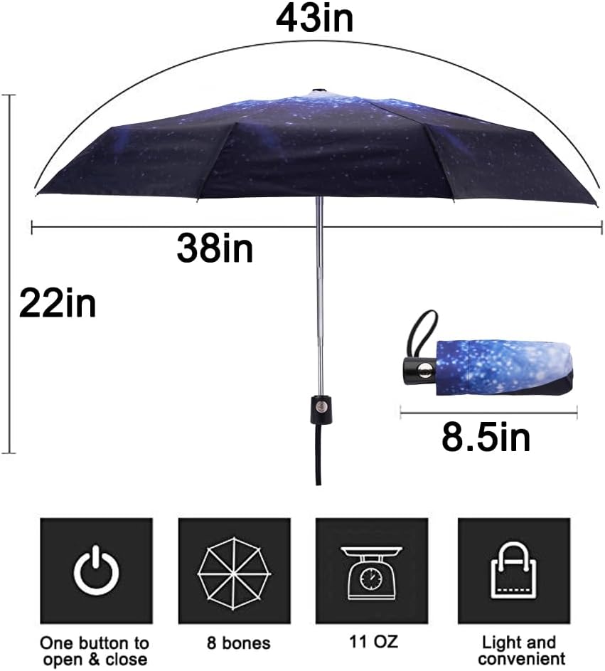 Goothdurs Automatic Mini Travel Windproof Umbrella Compact Auto Open/Close Small Lightweight Folding Rain Umbrellas for Women Men