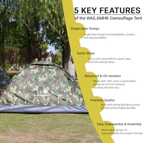 2 Person Camping Tent Lightweight Waterproof Backpacking Dome Tent, Easy Setup & Portable Shelter