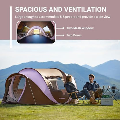 EchoSmile Instant Pop Up Camping Tent, 2/4/6 Person Easy Setup Tent