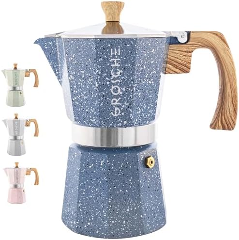 GROSCHE Milano Stovetop Espresso Maker Moka Pot 9espresso Cup 15.2oz Indigo
