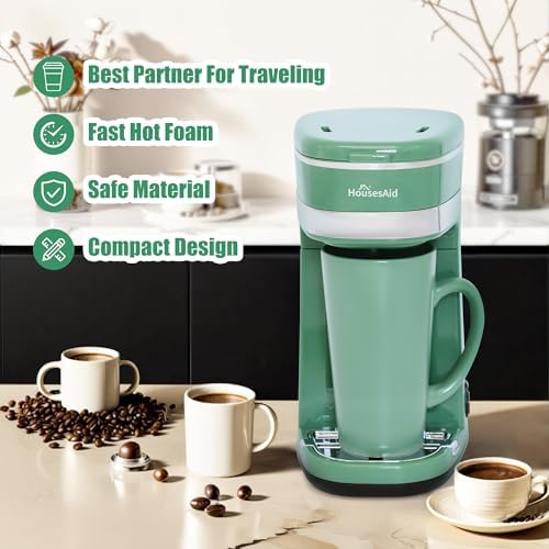 Single Serve Coffee Maker, 15oz Portable One Cup Coffee Brewer