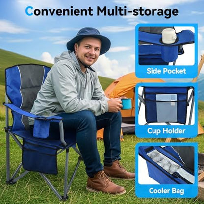 Outdoor Folding Camping Chairs 2 Pack Oversized Folding Chairs Heavy Duty