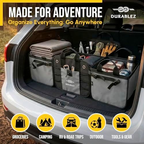 Modular 5-Section Heavy Duty Trunk Organizer, Gray