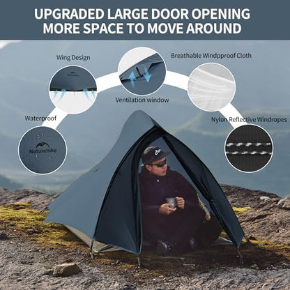 Naturehike Cloud-Up 2 Person Tent Lightweight Backpacking Tent with Footprint - Free Standing Ultralight Camping Hiking Backpack Tents Two Person Tent