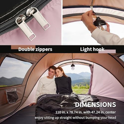 EchoSmile Instant Pop Up Camping Tent, 2/4/6 Person Easy Setup Tent