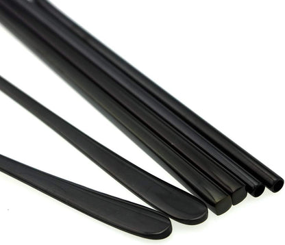 7 Pcs Portable Flatware Set, 304 Stainless Steel Cutlery Set Travel Utensils Set w/Pouch Fork Spoon Chopsticks Straws for Travel Camping Office, Dishwasher Safe (Black)