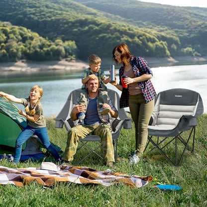 Youtanic Oversized Padded Camping Chair, Portable Folding Camping Chairs